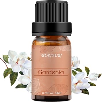 BURIBURI Gardenia Essential Oil, Sweet Floral Scent for Perfume 10ML | Delicate petals create a soft scent for aromatherapy, home fragrance, DIY fragrance projects, candles and creative blends.