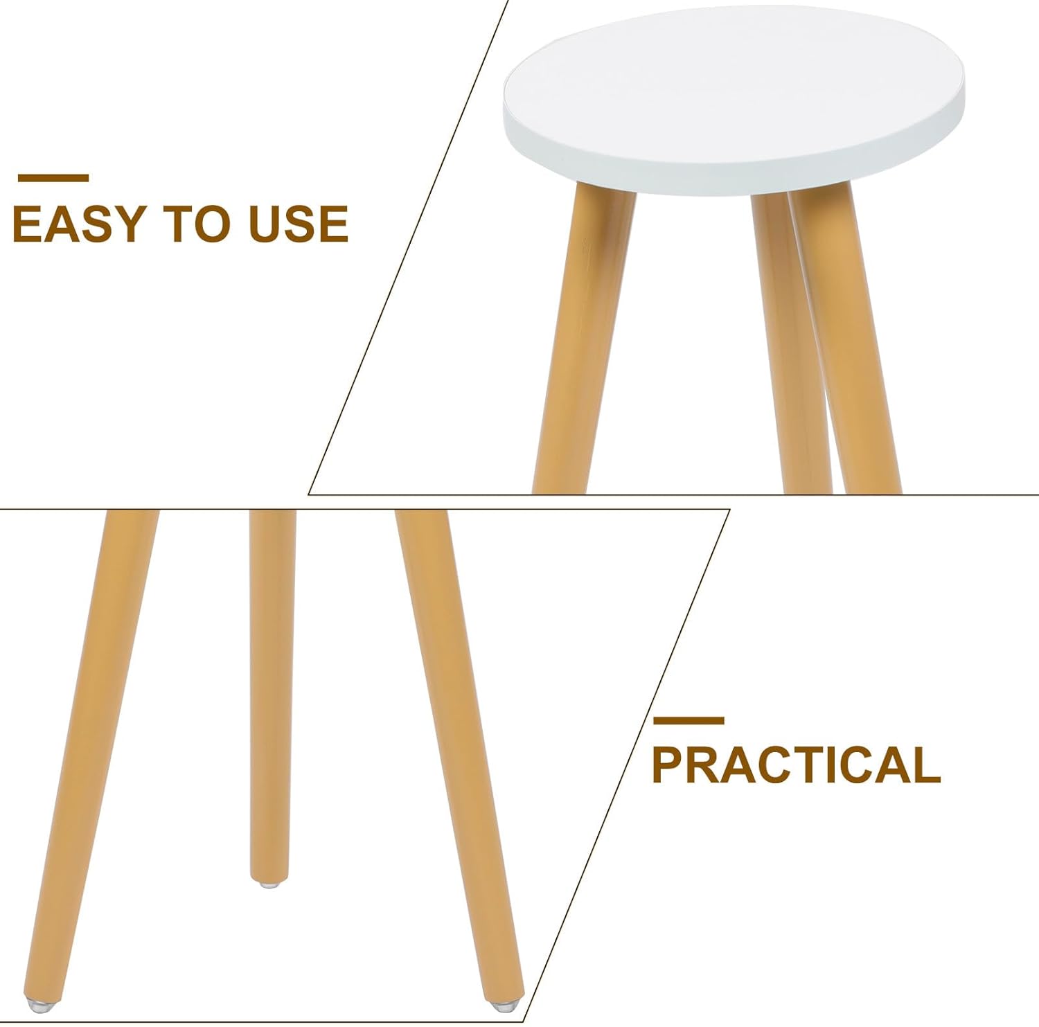 Solid Wood Plant Stand Round Flower Pot Stool for Indoor Outdoor Garden Home Decoration Decorative Shelf with Strong Bearing Capacity for Displaying Plants and Artworks