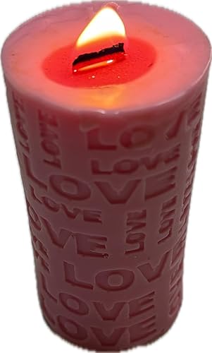 Frankincense Fragranced Love Candle in Pink Wax with Wood Wick