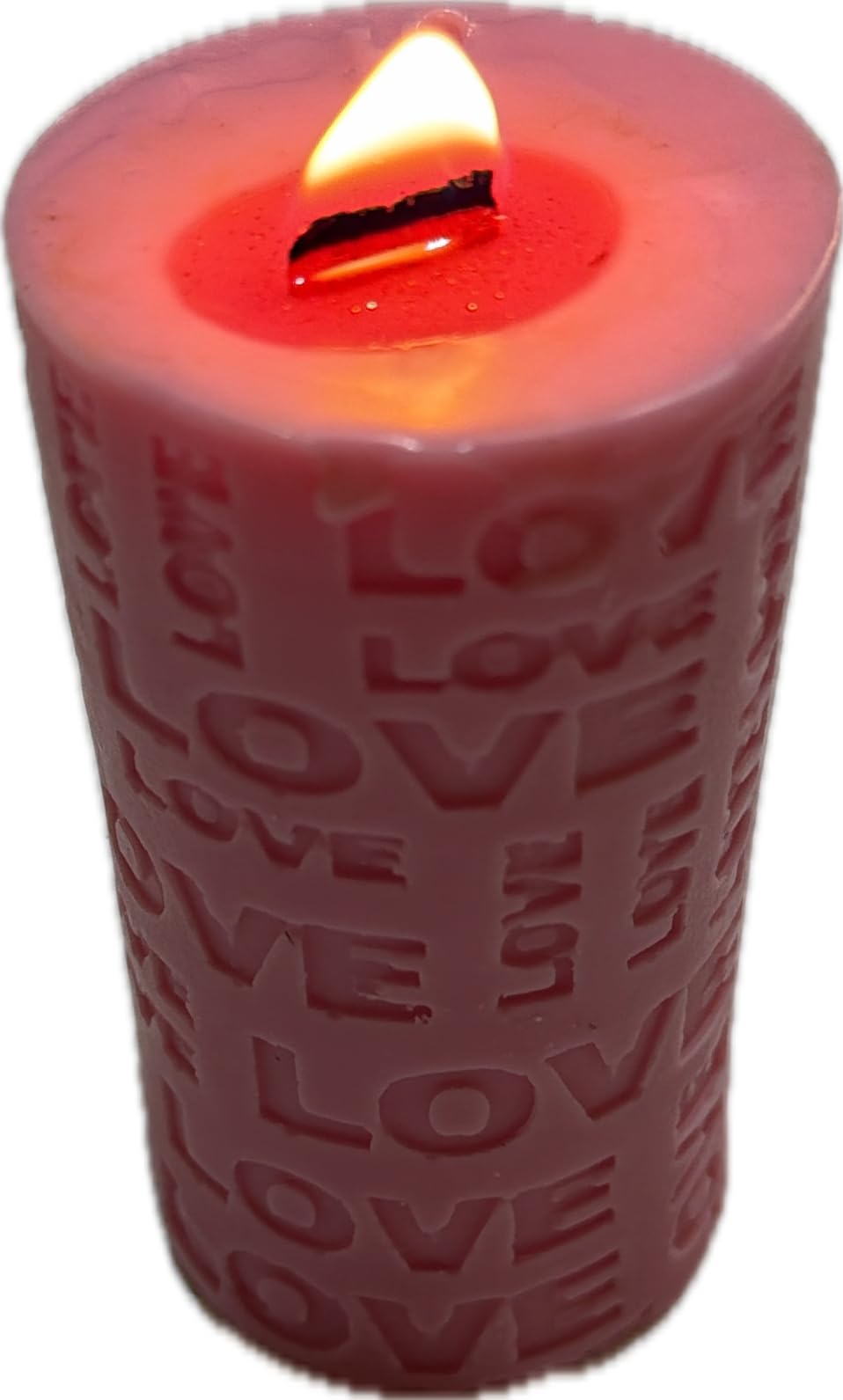 Cinnamon & Orange Fragranced Love Candle in Lilac Wax with Wood Wick - 95mm x 45mm