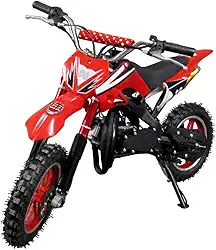 Mini Moto Cross Trilha 49cc BZ Arena Vermelha Partida a Corda Gasolina com Óleo 2 Tempos BARZI MOTORS