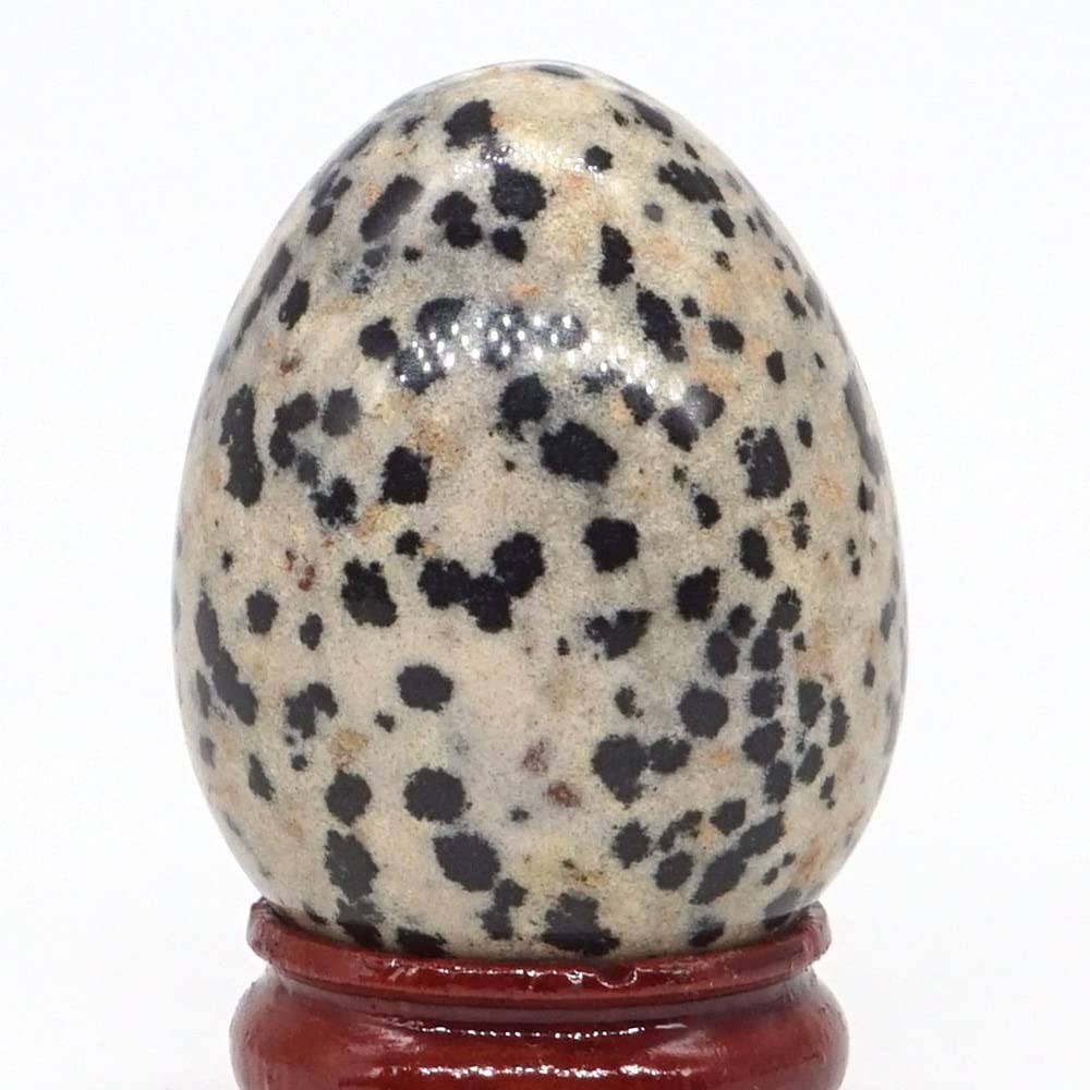 casa meditazione Piedras de cristal de 30x40mm, huevo Natural, Reiki Gema Mineral, artesanía, decoración del hogar, regalo (colore : Dalmation Jasper, Taglia : 1 PC)