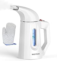 MASTEAM Handheld Clothes Steamer - 1.5lb Portable Garment Steamer, 40s Fast Heat-Up, 800W, 8FT Cord, Auto Shut-Off for Home & Travel (White)