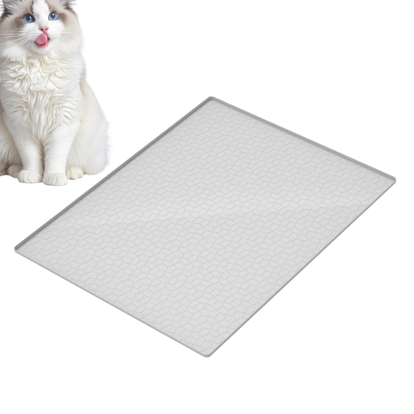 Katzenstreumatte Silikon Unterlage Für Katzentoilette | Klappbare Waschbare Decke Als Deko Für Drinnen Draußen Alle Katzenrassen