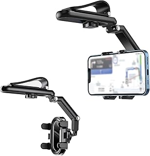 OUBELI Universal 360° Rotatable Retractable Car Mobile Phone Holder for Sun Visor, Compatible with All Smartphones 4-7 Inch