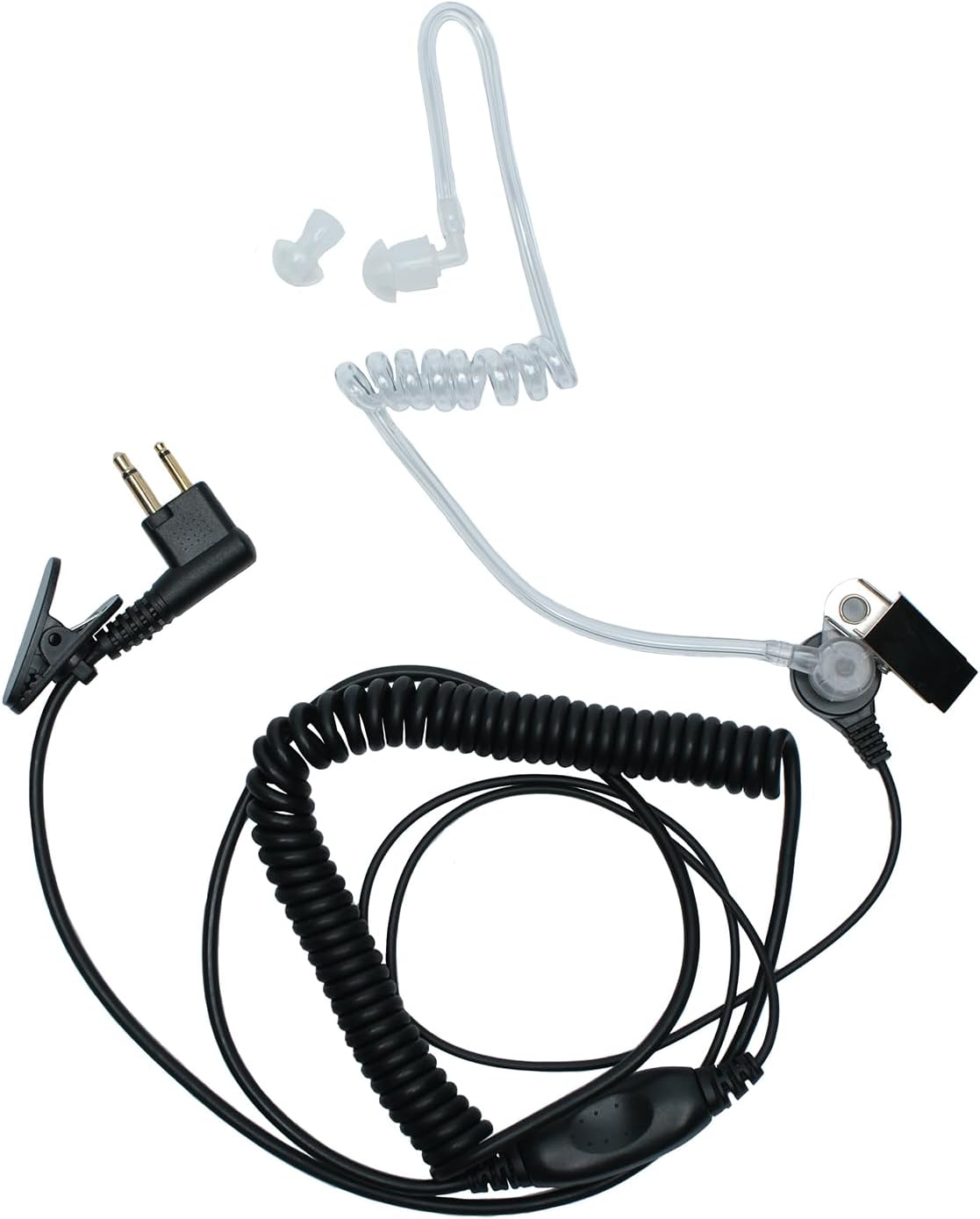 Acoustic Tube Earpiece Headset with Mic PTT Compatible with Motorola CP200 CP200D CP185 CLS1110 CLS1410 BPR40 RMU2040 Walkie Talkie Two Way Radio 10Pack