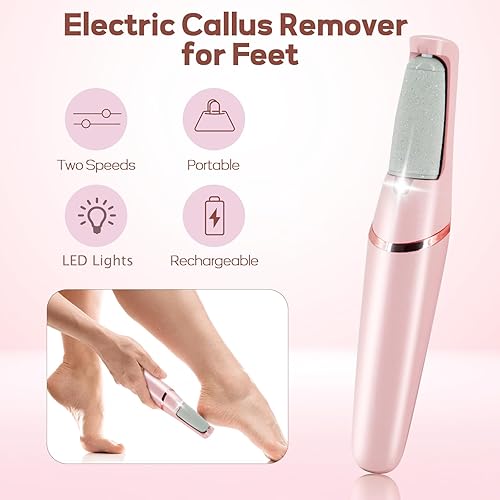 Miniatura 2 de Removedor de Callos para Pies, ZABOUL Removedor de Callos Eléctrico para Pies Recargable Herramientas de Pedicura Varita de Pedicura Suave Lima