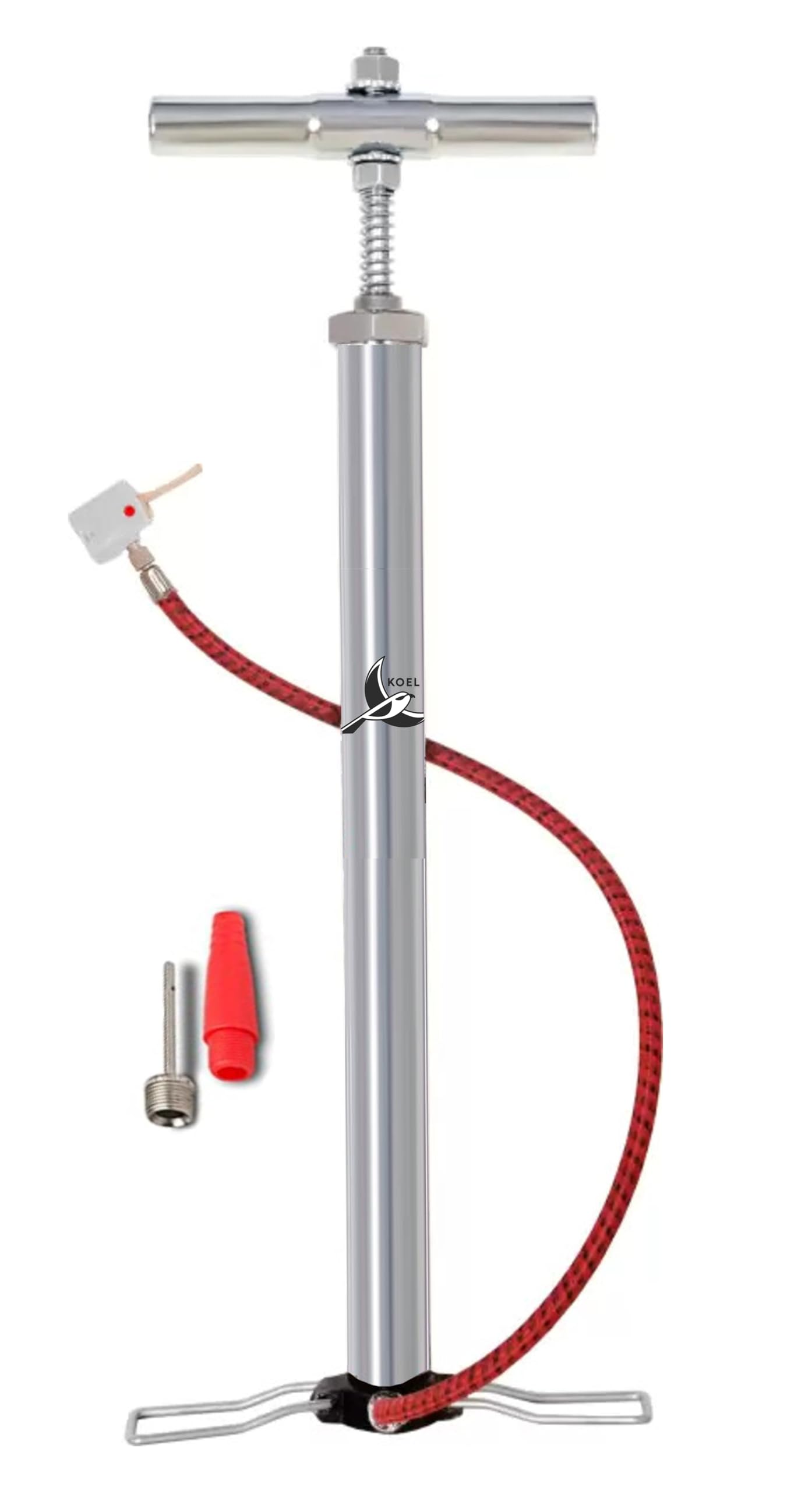 Koel Heavy Steel Cycle Air Pump for Bicycle, Football, Balloon, Ball, Basketball, Handball, Inflatable Furniture (Silver)