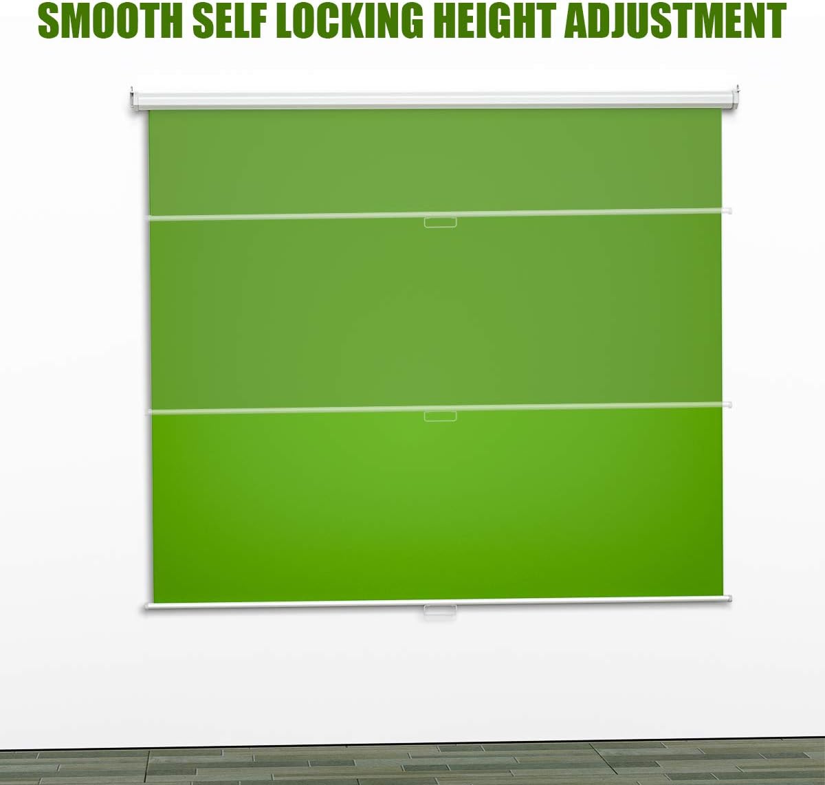 Green Screen Backdrop, 75''x79'',Wall-Mounted Pull-Down Retractable Style,Wrinkle-Resistant Fabric, Solid Aluminium Metal Casing, Chroma Key for Photo Video, Live Game,Virtual Studio, Studio Photo ect
