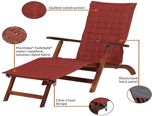 Miniatura 4 de Classic Accessories Montlake FadeSafe - Funda para tumbona de vapor para patio de 69 pulgadas, resistente al agua, henna jaspeado, fundas para