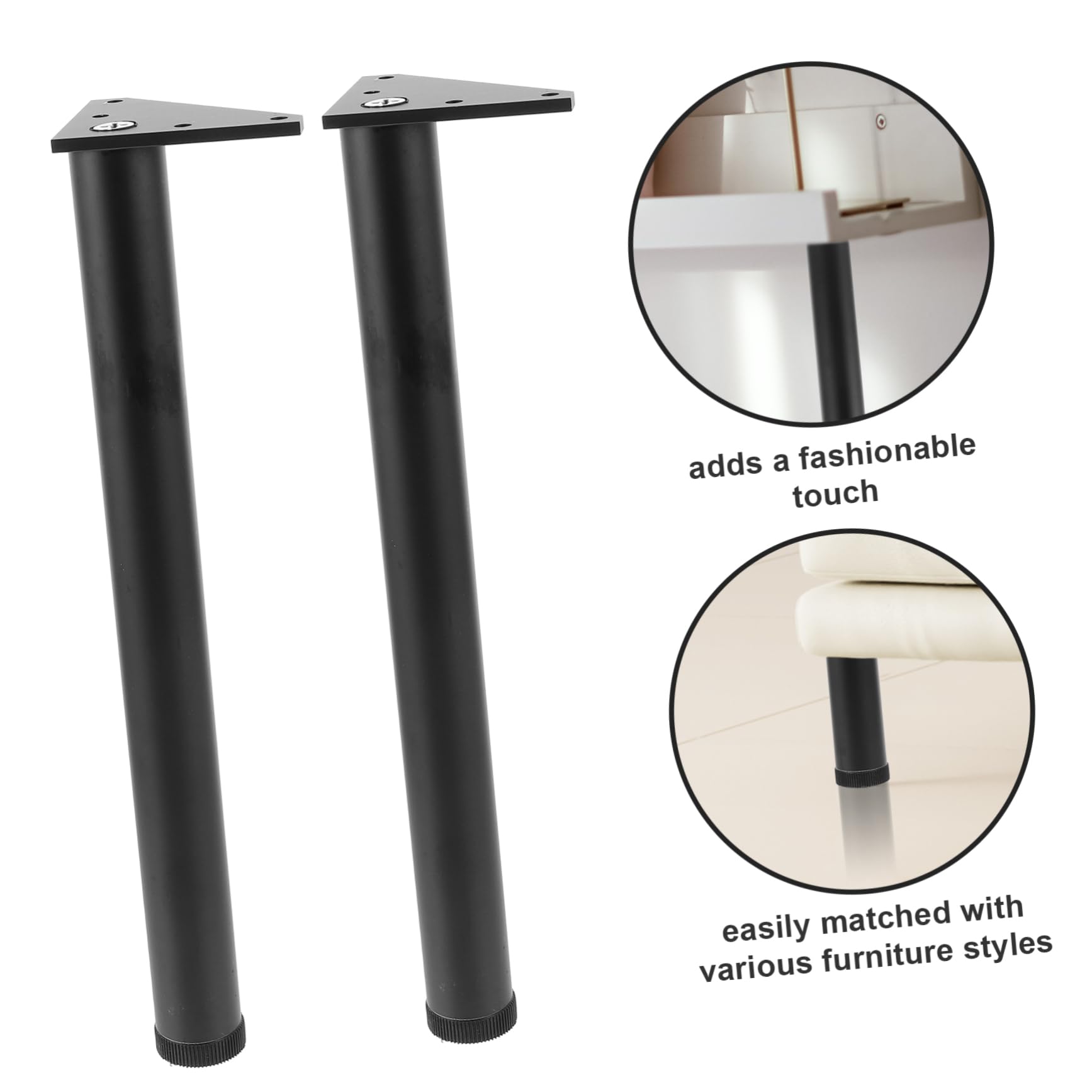 MAGICLULU Alliage D'aluminium Supports Triangulaires Noir, Lot de 4 Support Stable Remplacement pour Armoire Buffet
