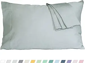 Pillow Cases, King Size Cotton Percale Weave Pillowcases, Pre-Shrunk Breathable and Hypoallergenic Pillowcases, Set of 2 (2 Piece King 20 Inch x 40 Inch, Storm Gray)