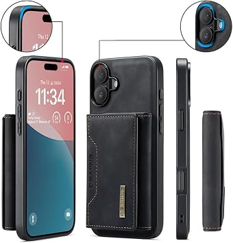 Apple Iphone 13 Uyumlu Deri (suni) Manyetik Ayrılabilen Cüzdanlı Arka Kapak Kılıf (Siyah)