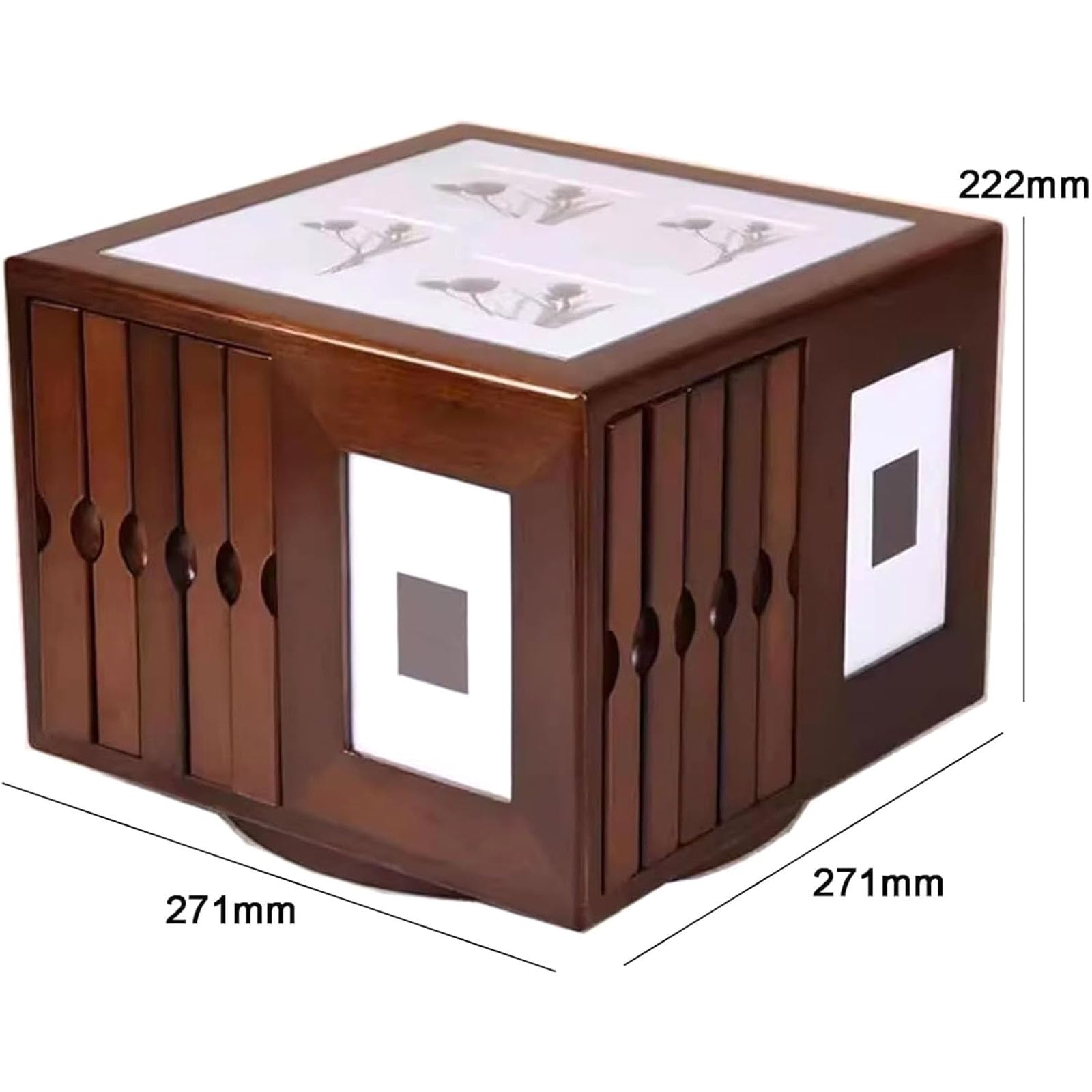Scatola Portafoto Girevole Con Inserto Da 4x6 Pollici, Scatola Per Album Fotografico In Legno, Con Base Girevole, Contiene 400 Foto, Ideale Per Decorazioni Per La Casa, Ricordi Di Nozze, Persone Care