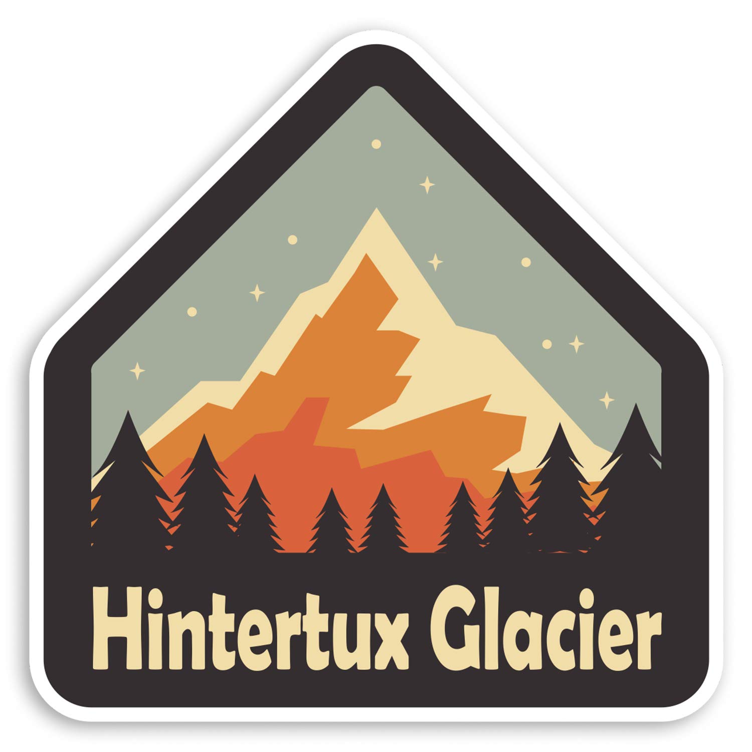 Destination Vinyl Ltd Multi 2 X 10Cm Hintertux Glacier Austria Vinyl Stickers - Ski Luggage Sticker #31185 (10Cm Wide)