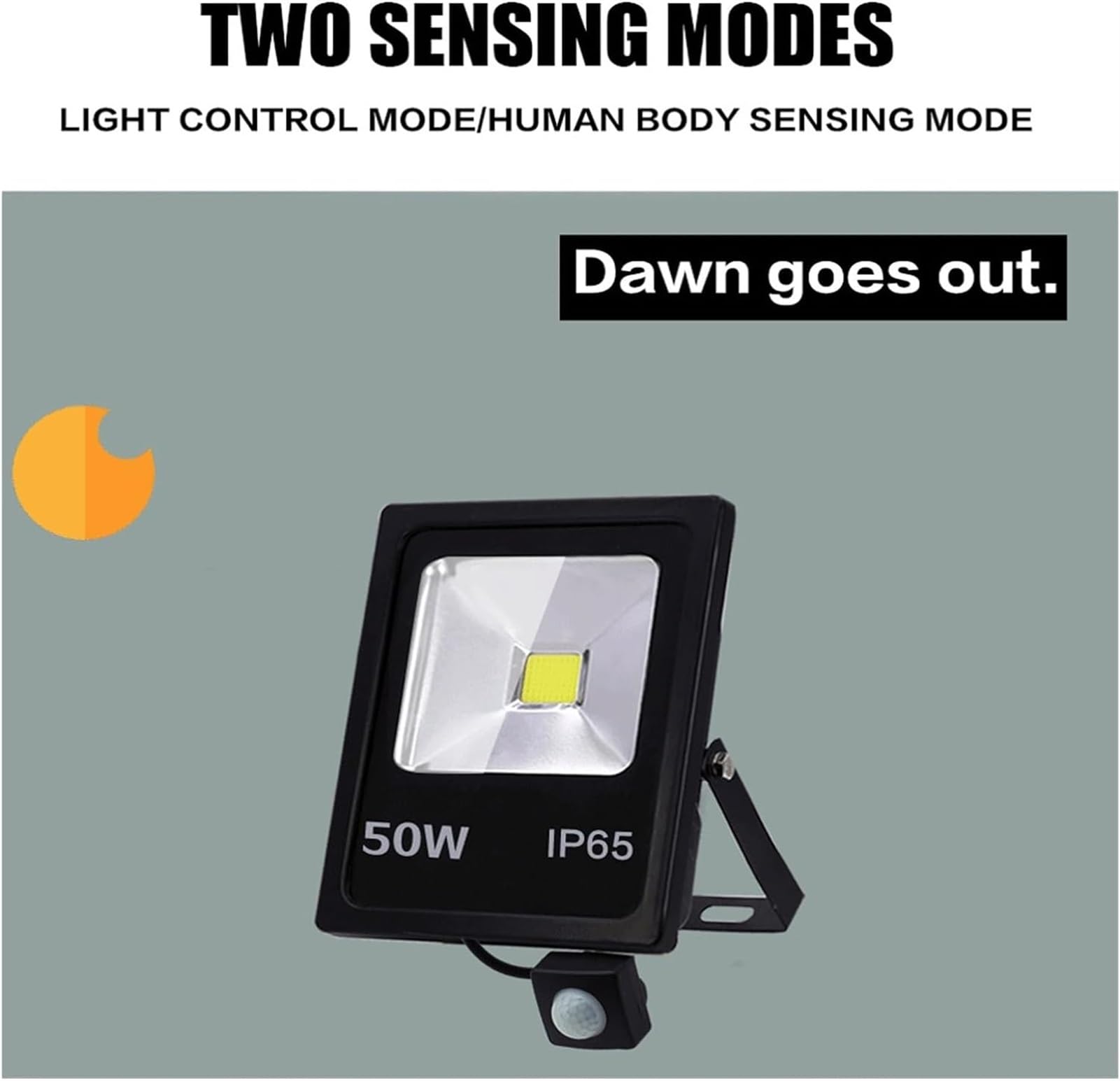 oświetlenie zewnętrzne, Czujnik ruchu LED IP65 Oświetlenie Stwórz kolorową atmosferę(Motion Sensor 50w,Warm White)