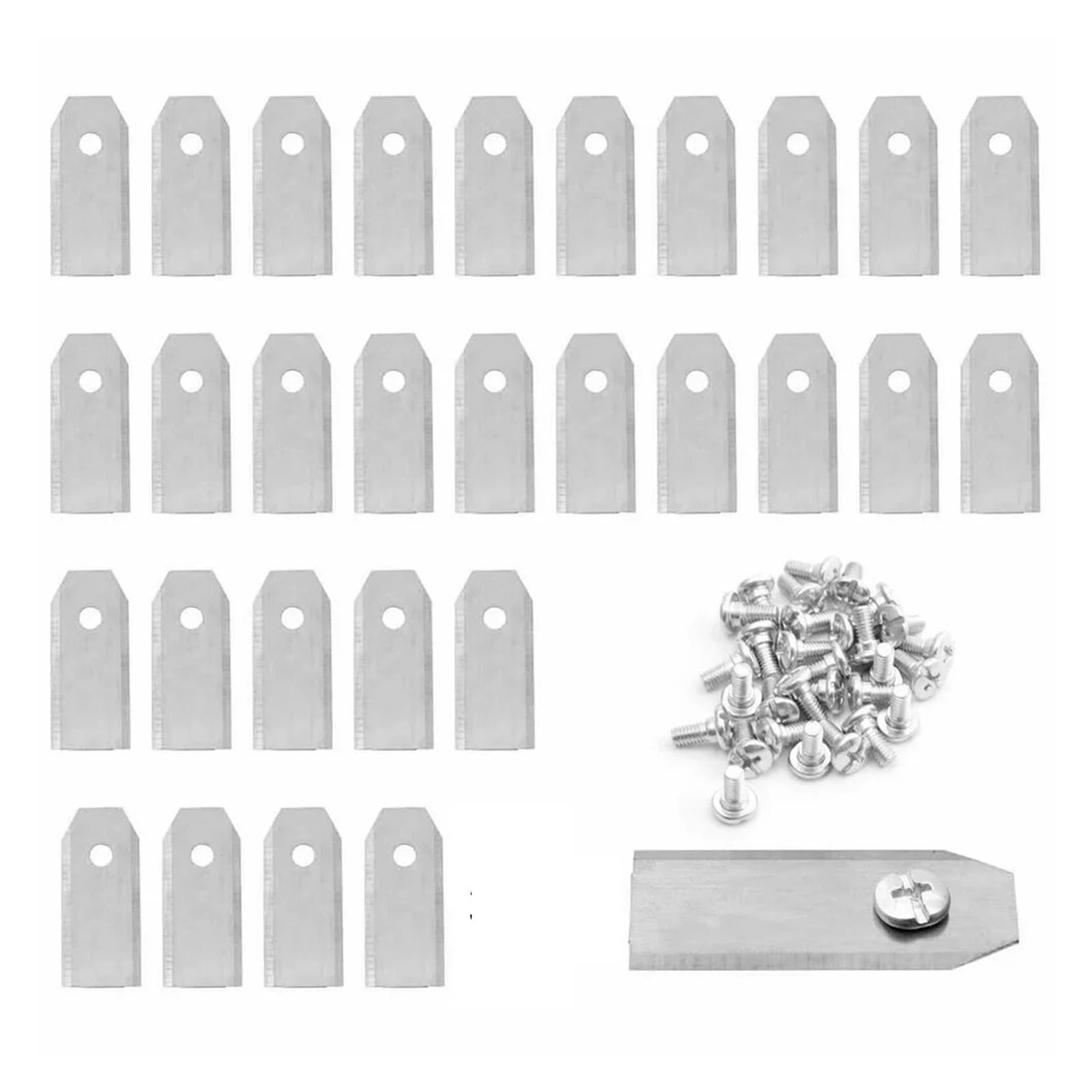 Obtenga Resultados de Corte Rendimiento Duradero con Estas Cuchillas de Acero Inoxidable de 43 mm for cortacéspedes robóticos.(30pcs Sliver)