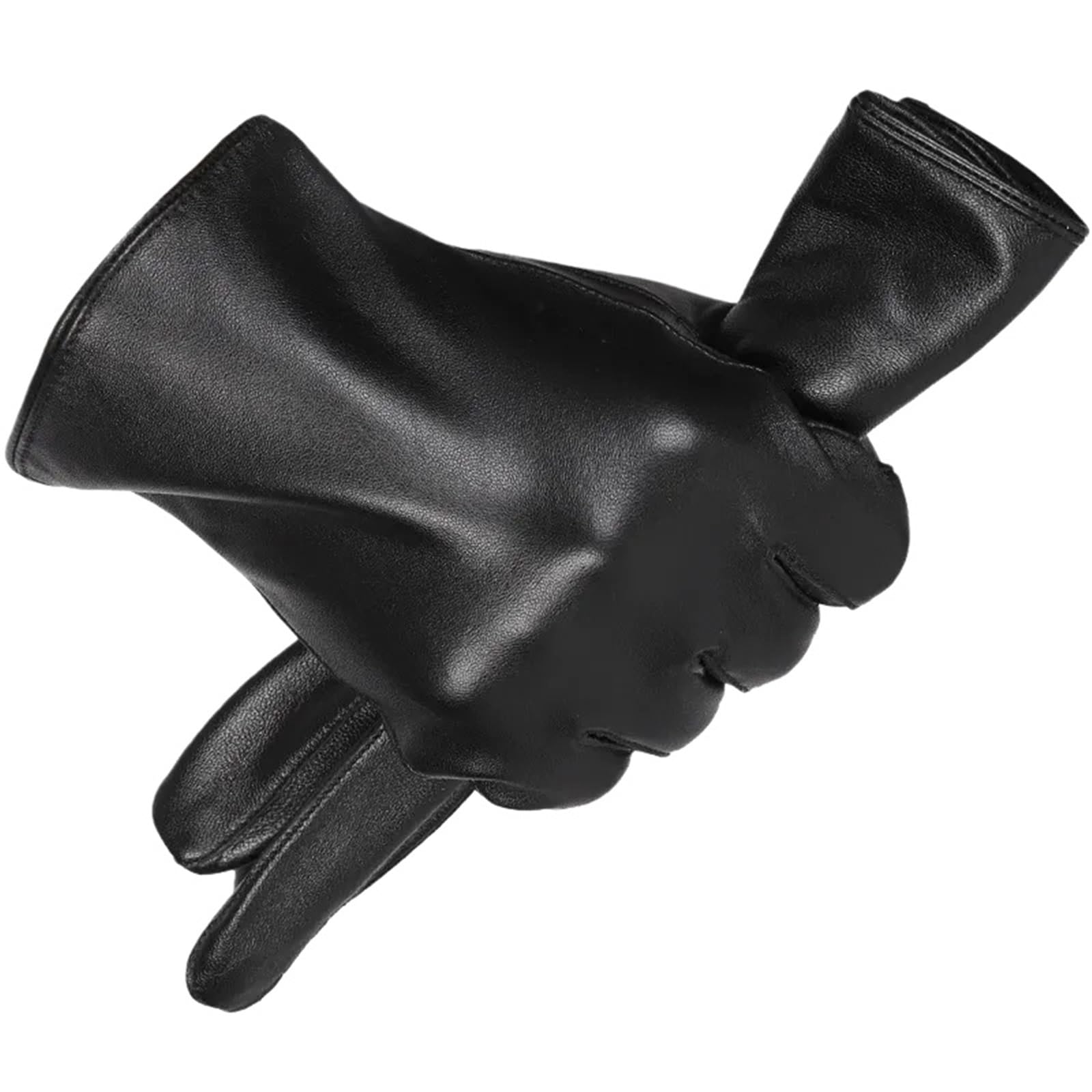 Guantes de invierno para hombre, piel de oveja, con pantalla táctil, guantes casuales con forro térmico suave y cálido para clima frío