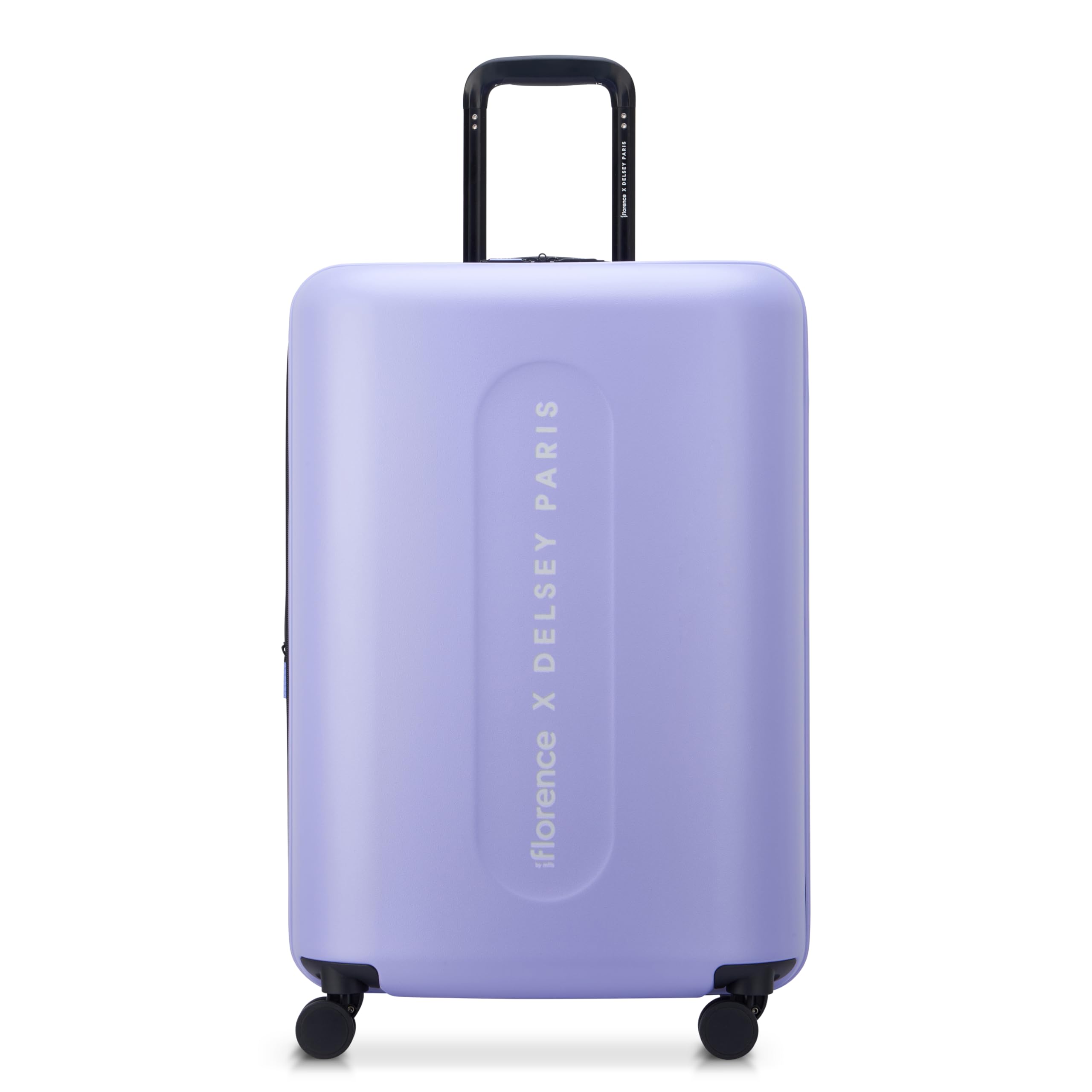 florence by mills Catch Flights Hardside Expandable Luggage with Spinner Wheels, Lavender, Checked-Medium 24 Inch