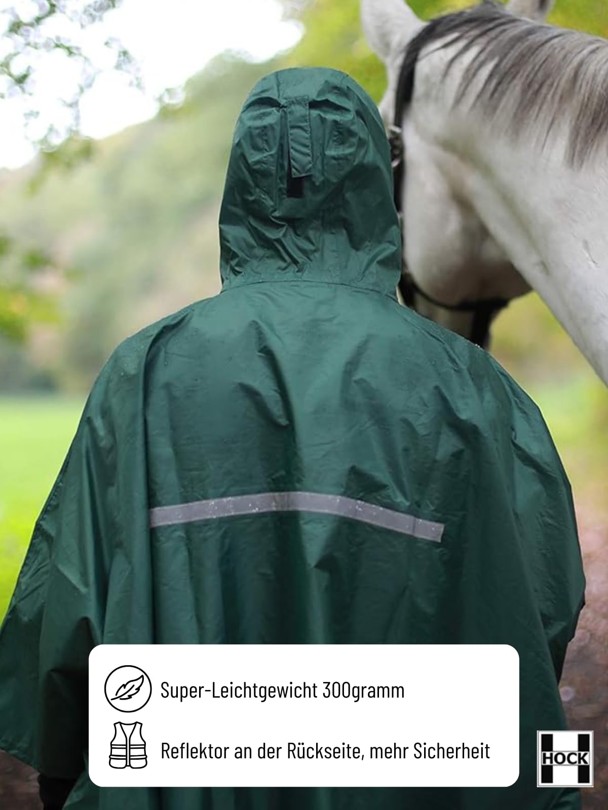 Hock - Poncho Impermeabile, Olive, X/XL