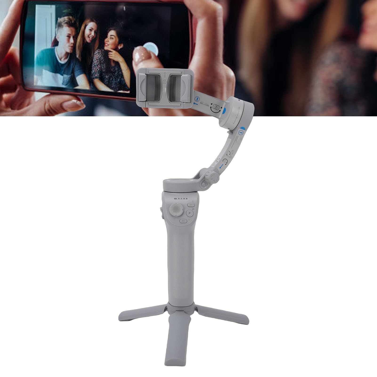 Generic Estabilizador de Teléfono Premium de 3 Ejes con Funcionalidad Bluetooth Selfie Stick para Viajes, Deportes y Uso Diario Ergonómico y Duradero