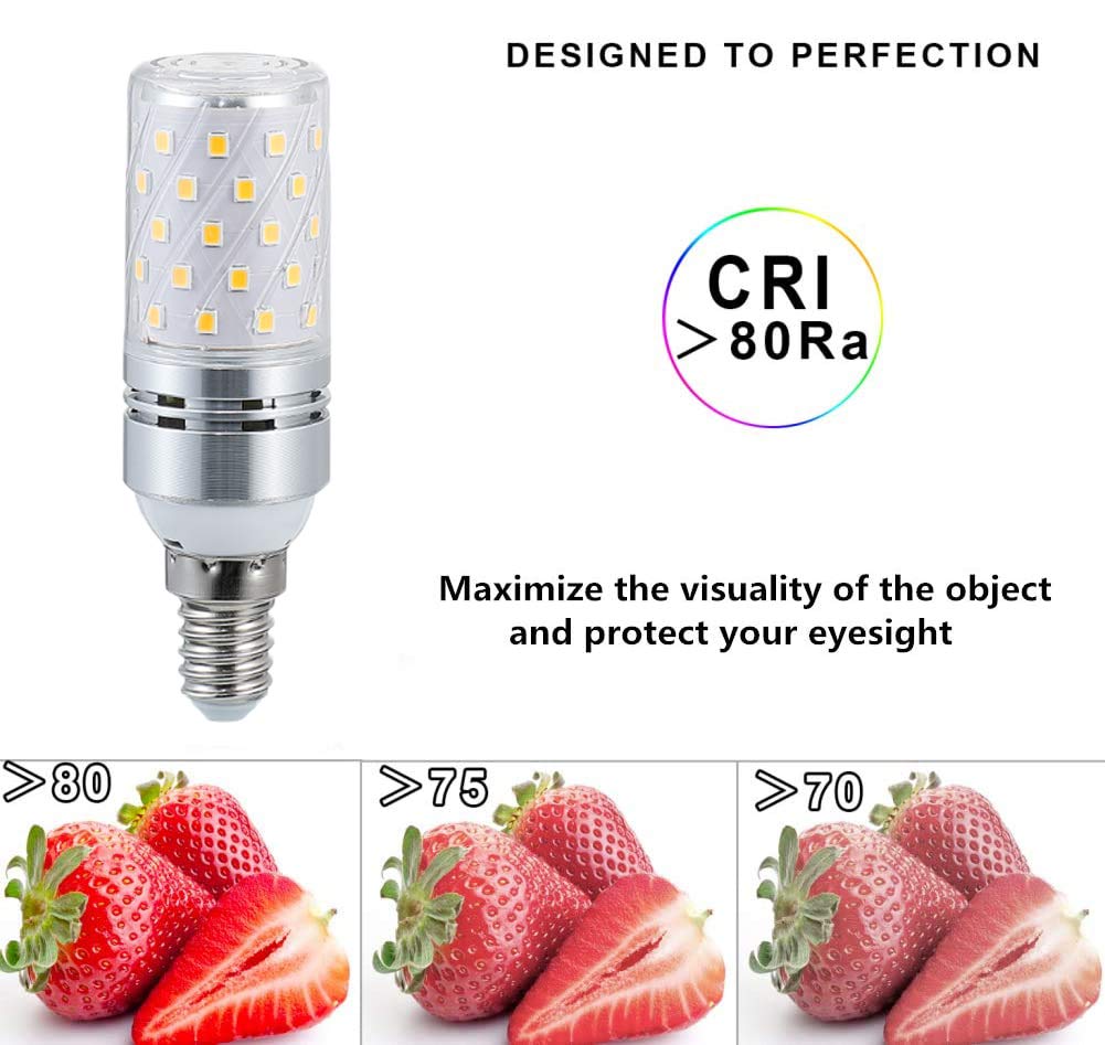 Bombilla LED E12 No regulable Bombilla maíz 12 W Equivalente a bombilla halógena E12 120 W, 2700 K 6500 K Ajuste inteligente tres colores Bombillas candelabro E12 ventilador techo,