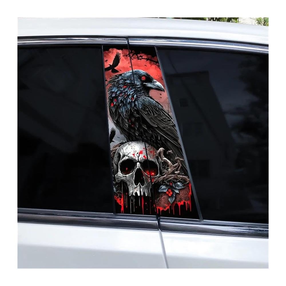 Body Parts 2pcs Car Center Pillar Stickers DIY Knight Style Auto B-Pillar Decals(B)