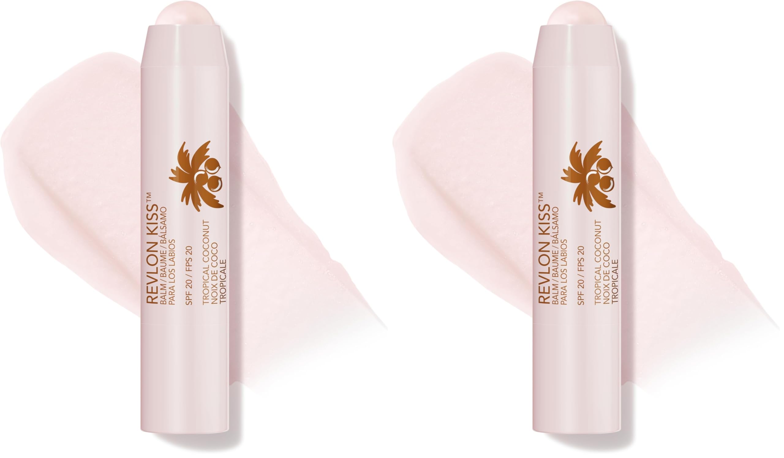 Tinted Lip Balm, SPF 20, Natural Fruit Oils | Tropical Coconut | Pack of 2 | Lasting Hydration