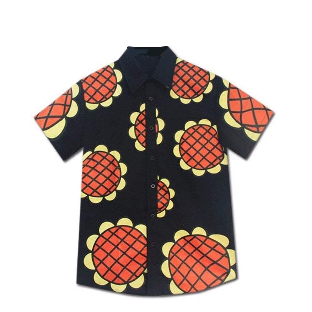 Shopular Anime Sunflower Cartoon t-Shirt New World Dressrosa Cosplay Costumes Casual Tops Tee Navy Blue, Navy Blue, Large