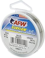 Vista 102 de Alambre de pesca americano Surflon recubierto de nailon 1x7 de acero inoxidable, línea líder de pesca para agua salada, prueba de 10 libras - prueba