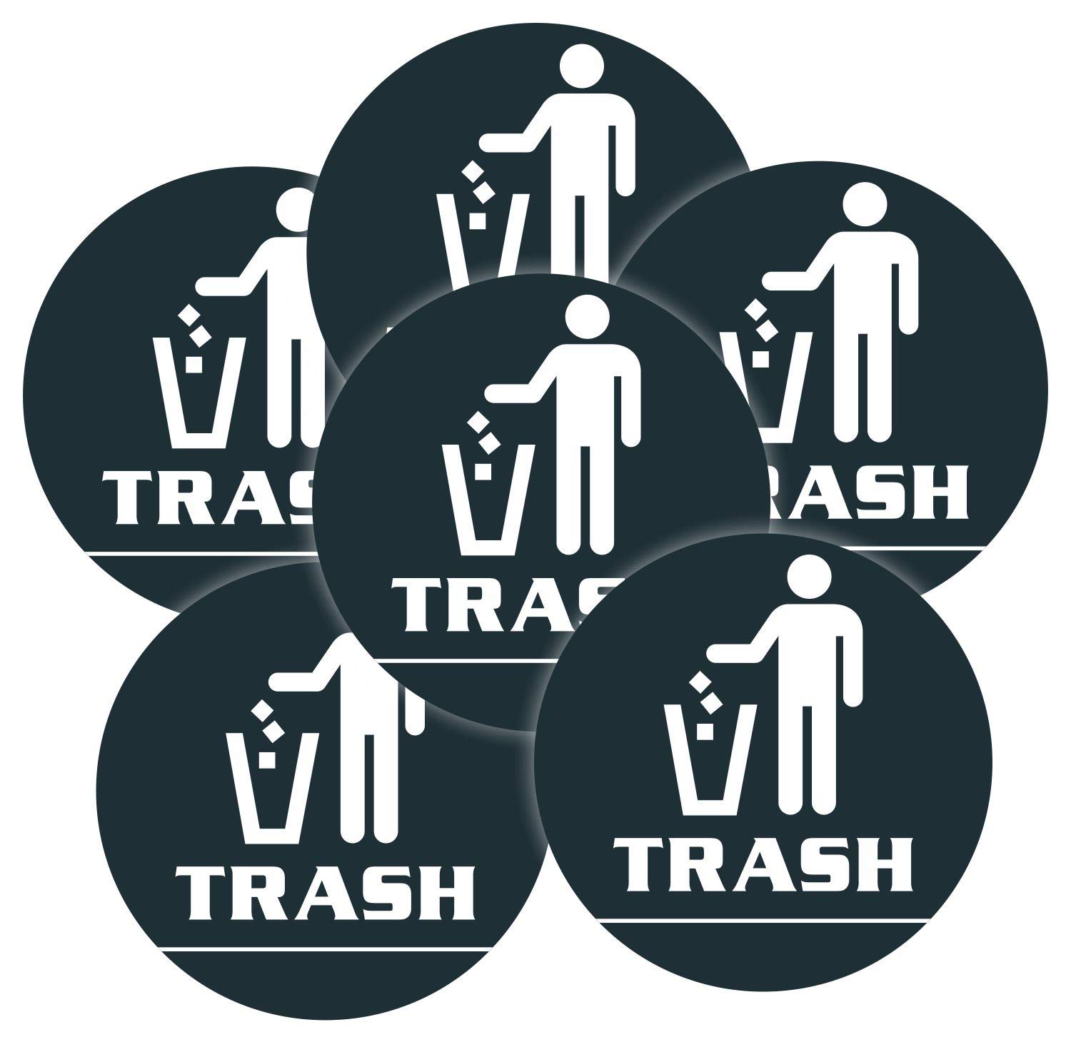Buy Trash Bin Can Sticker (Pack of 12) 6" Large Round Laminated Vinyl