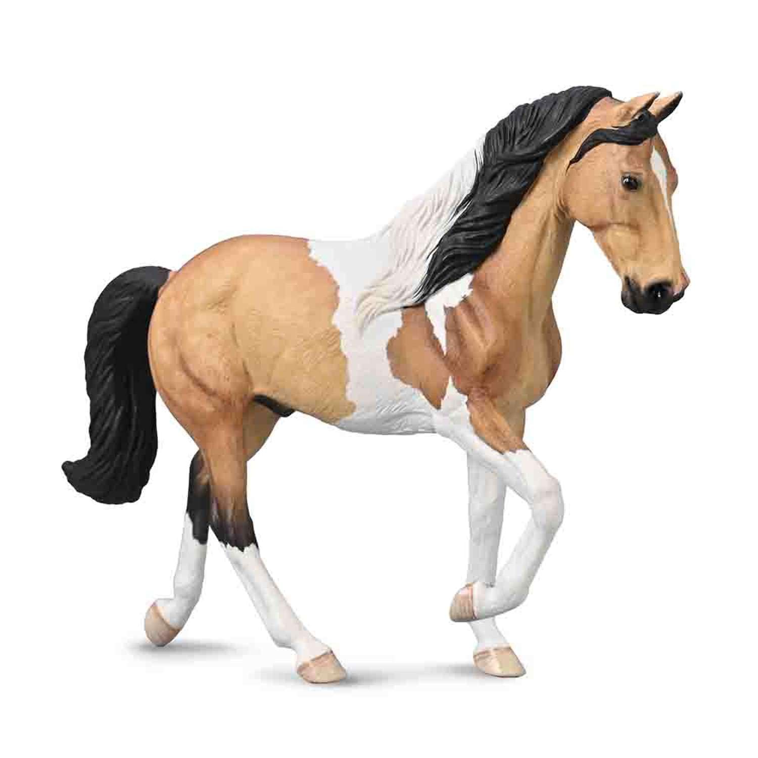 CollectA Tennessee Walking Horse Stallion (Buckskin Tobiano) - Realistic Hand Finished Horse Toys, Animal Figures & Models, Gifts For Toddlers & Kids, Age 3 Years +