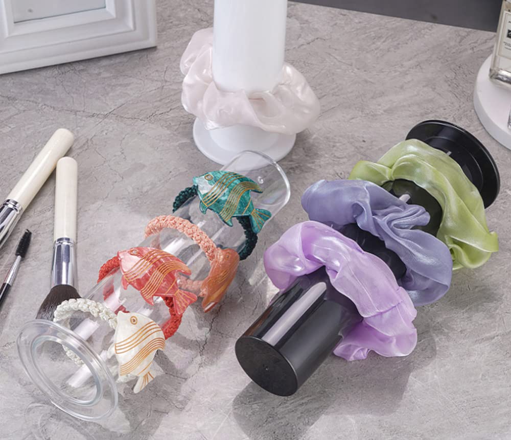 Yuknees Acryl Haargummi Halter Ständer,Scrunchie Halter Stand Haargummi Organizer Scrunch Organizer Haargummi-Halter Haargummi Aufbewahrung für Mädchen Frauen Geschenk (Transparent) Kosmetik