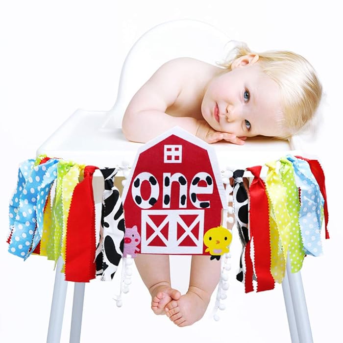 Buy Farm Animal One Birthday Highchair Banner 1st Birthday Party Buy Farm Animal One Birthday Highchair Banner 1st Birthday Party