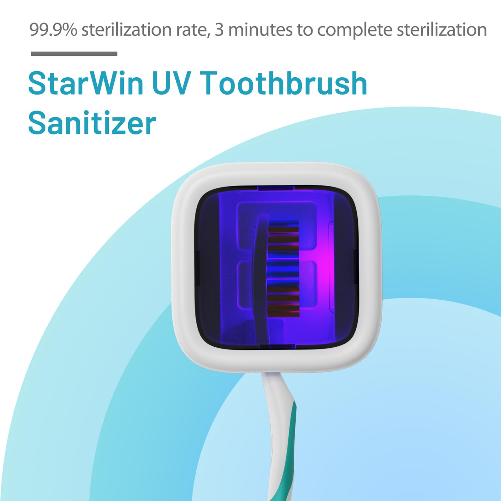 StarWin Funda limpiadora de cepillos de dientes, cubierta de cepillo portátil, soporte y estuche de viaje para cepillos de dientes, color blanco