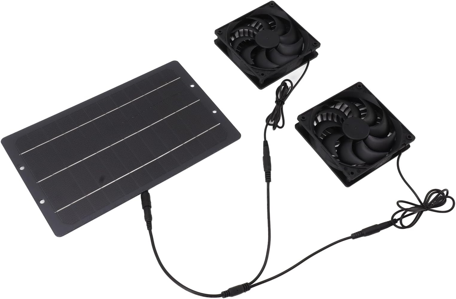 CHICIRIS Energy Efficient Solar Powered Dual Exhaust -Friendly Ventilation Solution Solar Panel Fan Kit for Chicken Coops and Dog Houses