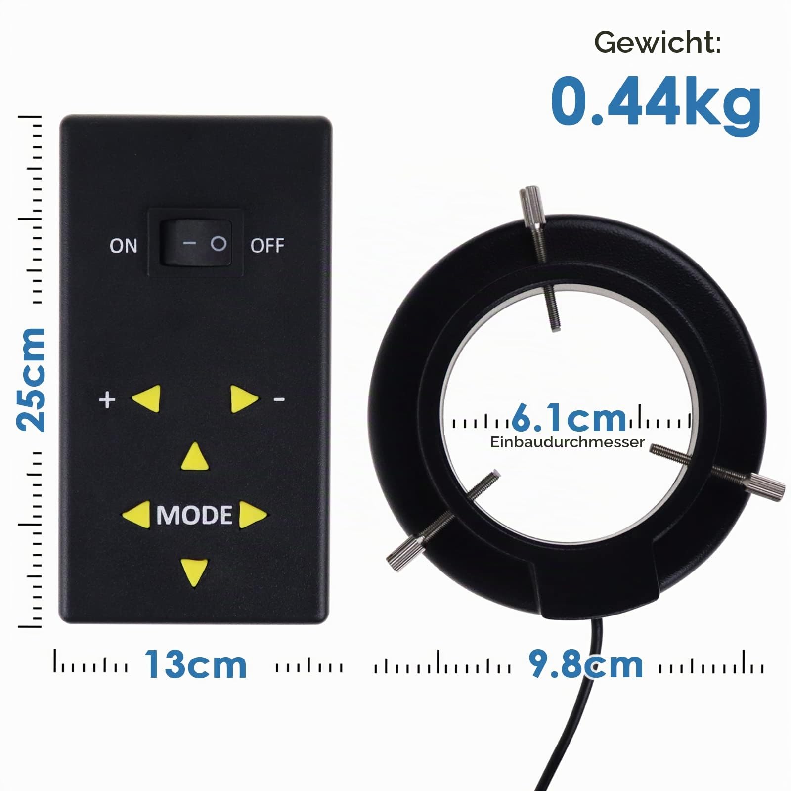144 Makro-LED-Ringblitz und Ringlicht 4-Zone Ring Licht Mikroskop Kamera Foto Video 198mm Aussen 61mm Inner 20000Lux 6400K Foto Lampe Ring Leuchtstoff Blitzlicht Ringblitzleuchte