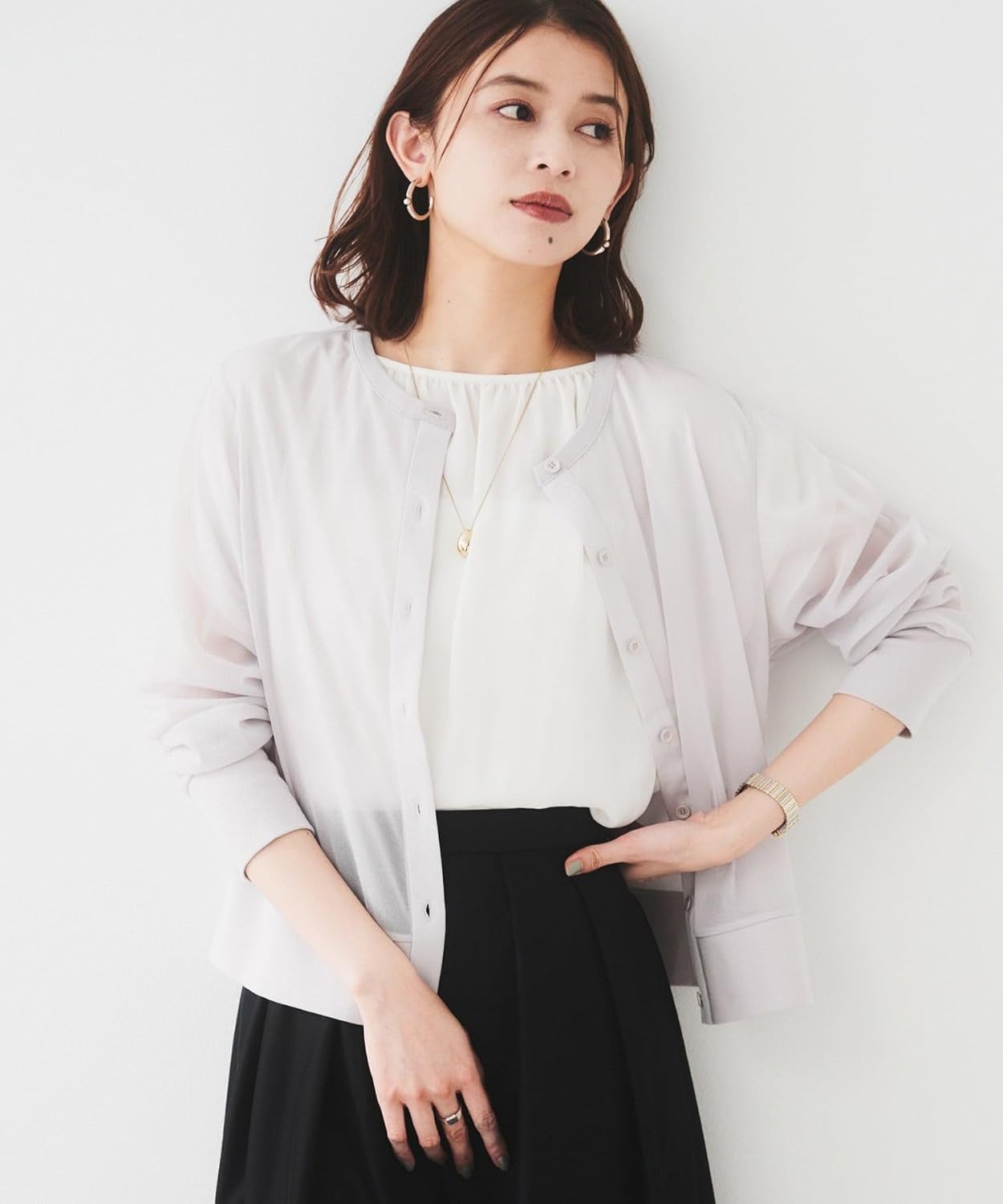 MBハイエンド尾州ウールシャツ（リラックスフィット）オフホワイトM MBハイエンド尾州ウールシャツ（リラックスフィット） | MB -there is