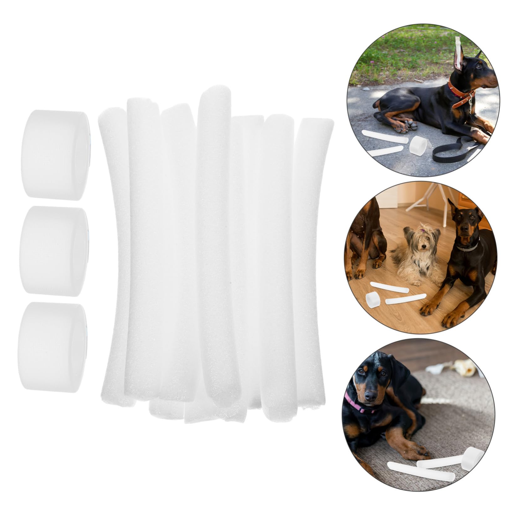 10 Pièces Support Oreille Chien Mousse avec Ruban Adhésif Accessoires Redresseurs Oreilles Chiot Debout pour Petits et Moyens Chiens