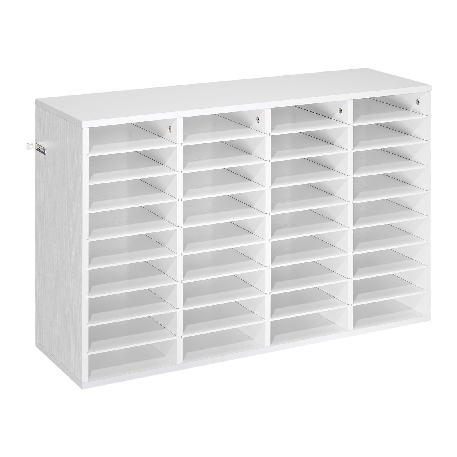 VEVOR Estante de Almacenamiento de Documentos 36 Compartimentos, Organizador de Archivos de Madera 95,7 x 30 x 60 cm, Clasificador de Literatura con Estantes Desmontables para Oficina, Aulas, Blanco