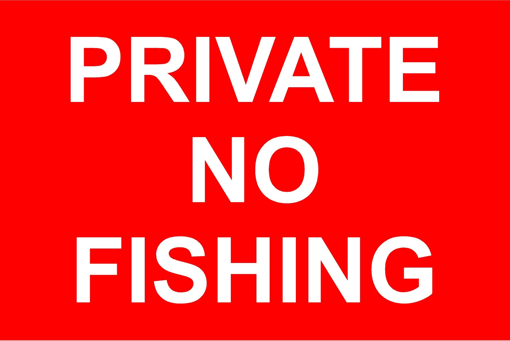 Kpcm Display Ltd Red Private No Fishing Sign - 1.2Mm Rigid Plastic 300Mm X 200Mm