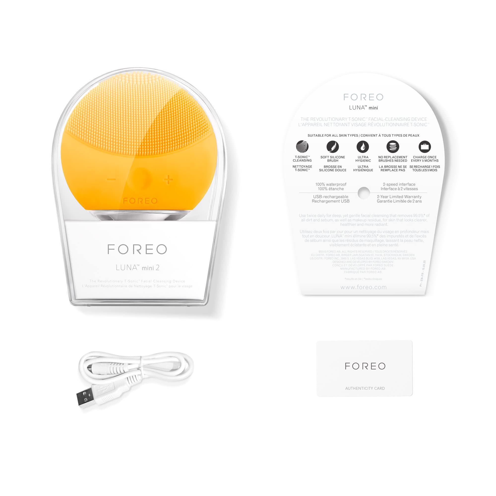 Foreo Luna Mini 2 Brosse Nettoyante Visage | Accessoires De Voyage | Massage Faciale Electrique | Soins Ultra-Hygiéniques Tous Types De Peau | Nettoyage Facile | Brosse Electrique Silicone