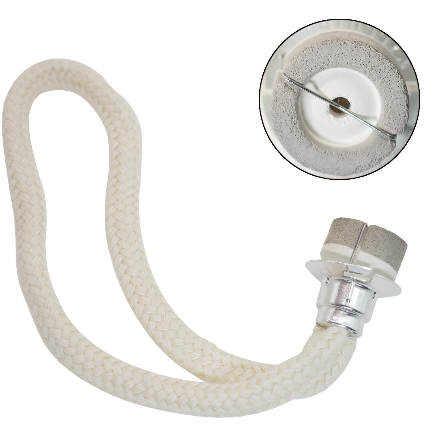 Replacement Natural Cotton Wick for Fragrance Lamp, 18mm Ceramic Aromatic Wick Core Head, Suit for 11-22mm Lamp Hole, 1 Pack