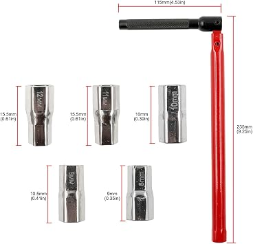Anhoer Tap Spanner Set 8-13mm T-Bar Handle with 5 Sockets