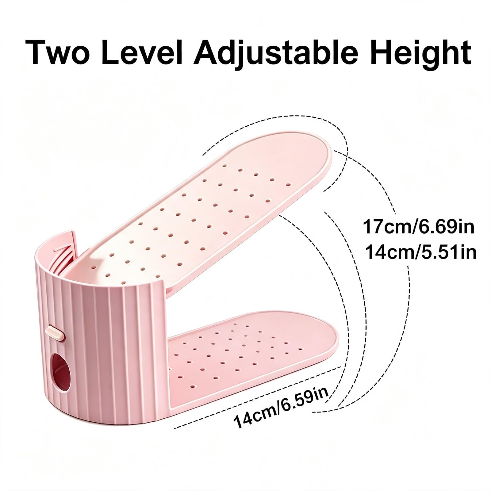 Einstellbare Schuhregale Schuhfächer-Organizer für den Schrankeingang, Schuhstapler | 2-stufig verstellbare Schuhstapler, doppellagige Halterungen für die werkzeuglose Montage im Schrank(5pcs)