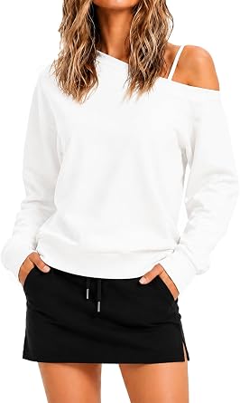 Hiverlay Off The Shoulder Oversized Loose Crop Tops