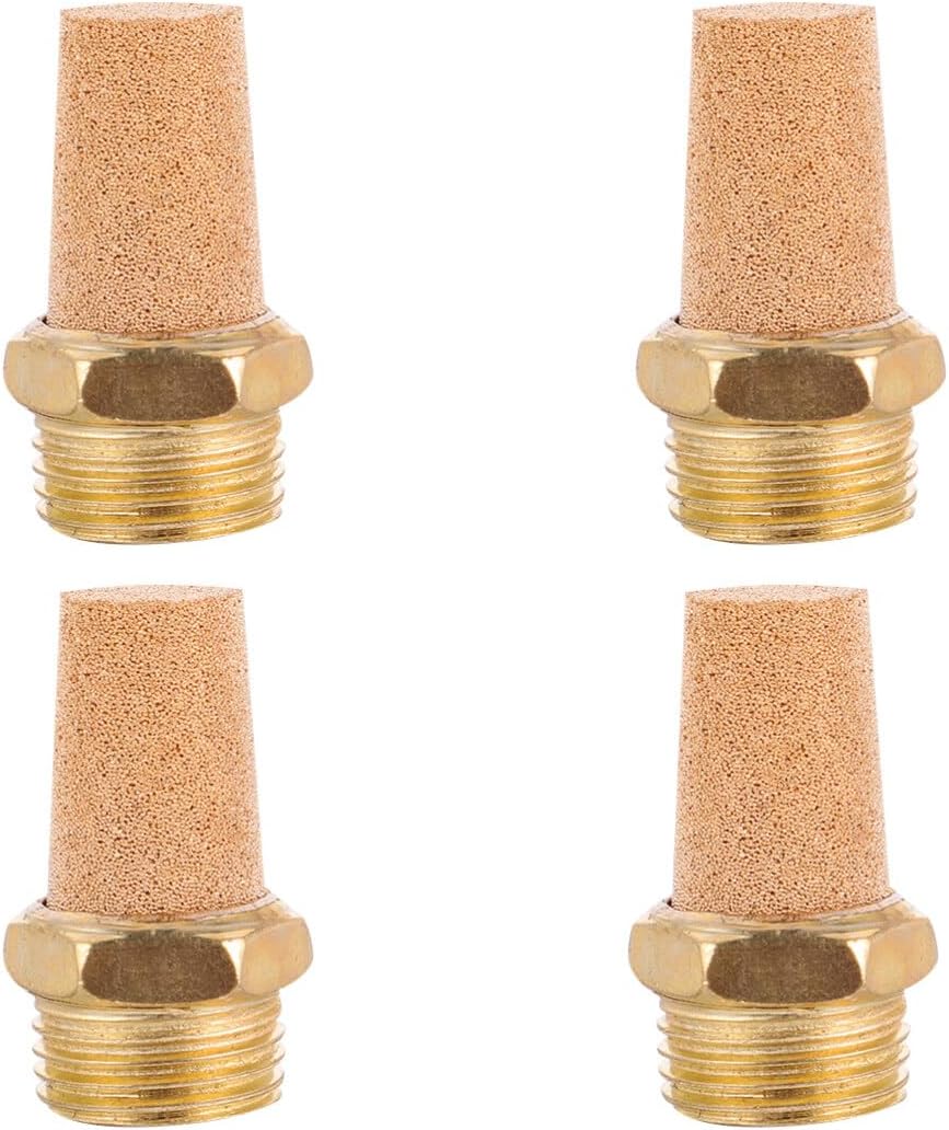 Pneumatic Mufflers 4pcs 1/4 Npt Brass Fuselage Muffler Noise 1/2 Male Thread