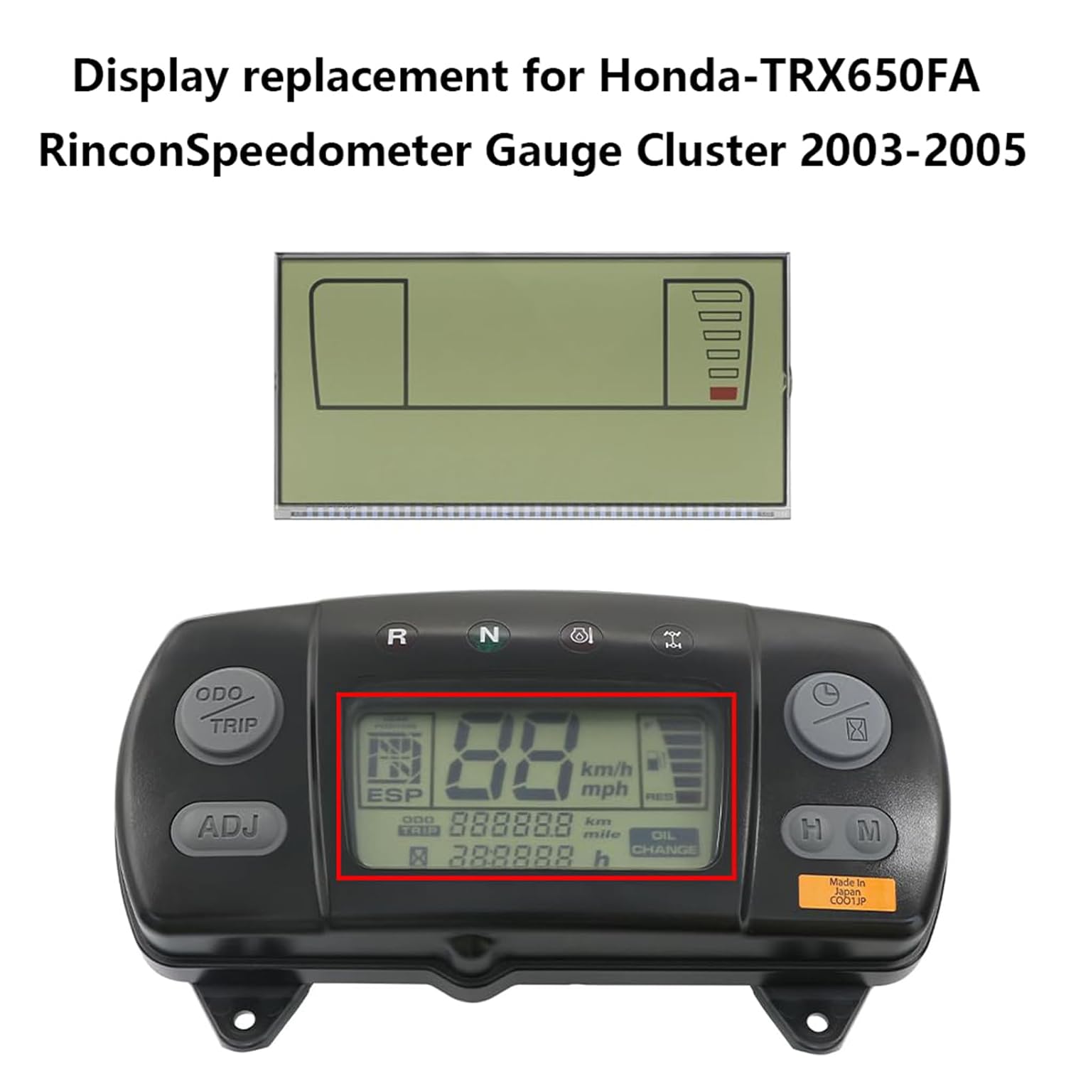 Speedometer Driving Car Information Display Replacement for Honda TRX650FA Gauge Cluster