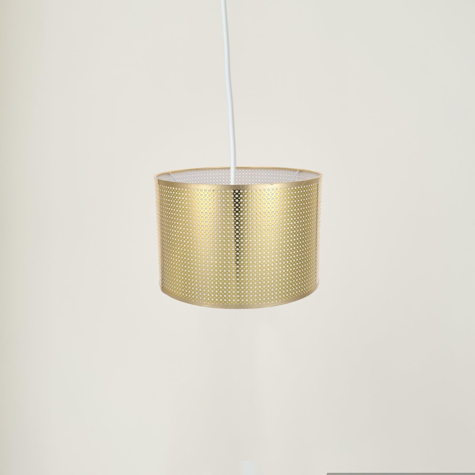 PLAFOPE Paralume Oro Attacco E27, Forma a Tamburo, Diffusore di Luce Morbida per Lampada da Tavolo e Lampada da Terra, Design Classico Artistico per Ambiente Domestico