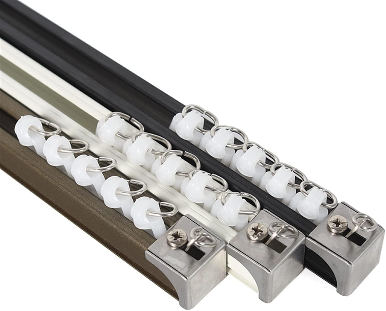 INLIMA Pulley Alloy Plastic Curtain Wheel Rail Straight Curved Track Rollers Hanging Curtains Hook Ring Slider Decorative Accessories (Size : 20pcs)